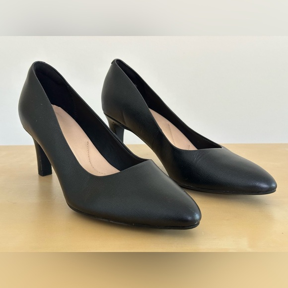 Clarks Artisan Calla Rose Black Heels Women's Size 7 M - Picture 7 of 9